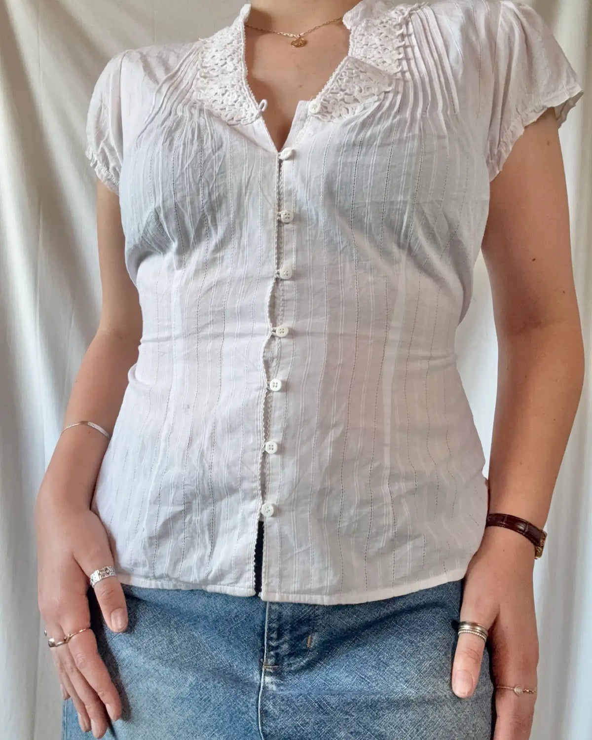 White Ruched Blouse