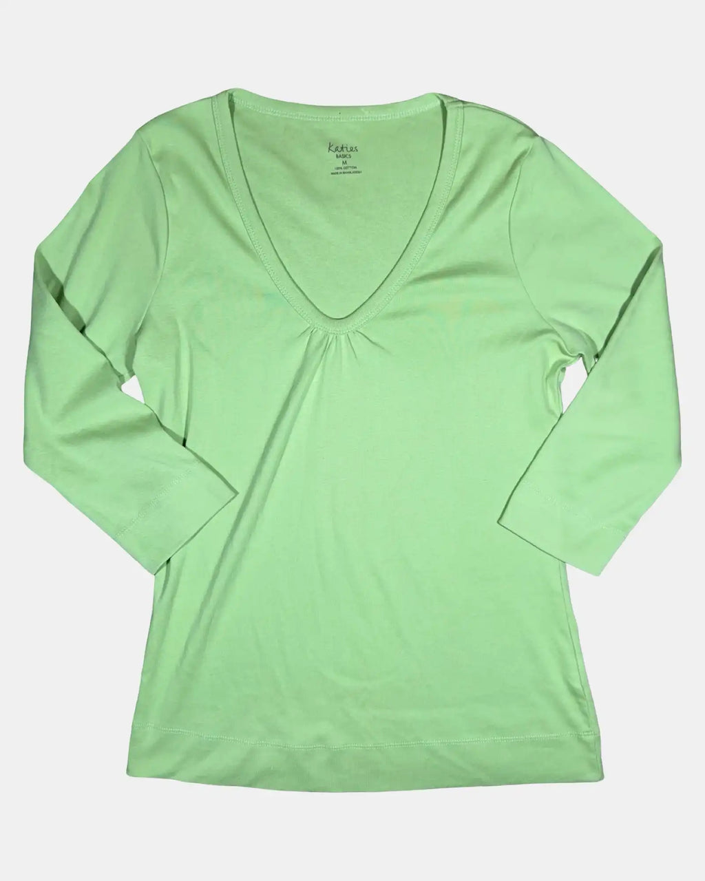 Light Green Long Sleeve V Neck