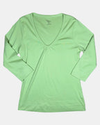 Light Green Long Sleeve V Neck