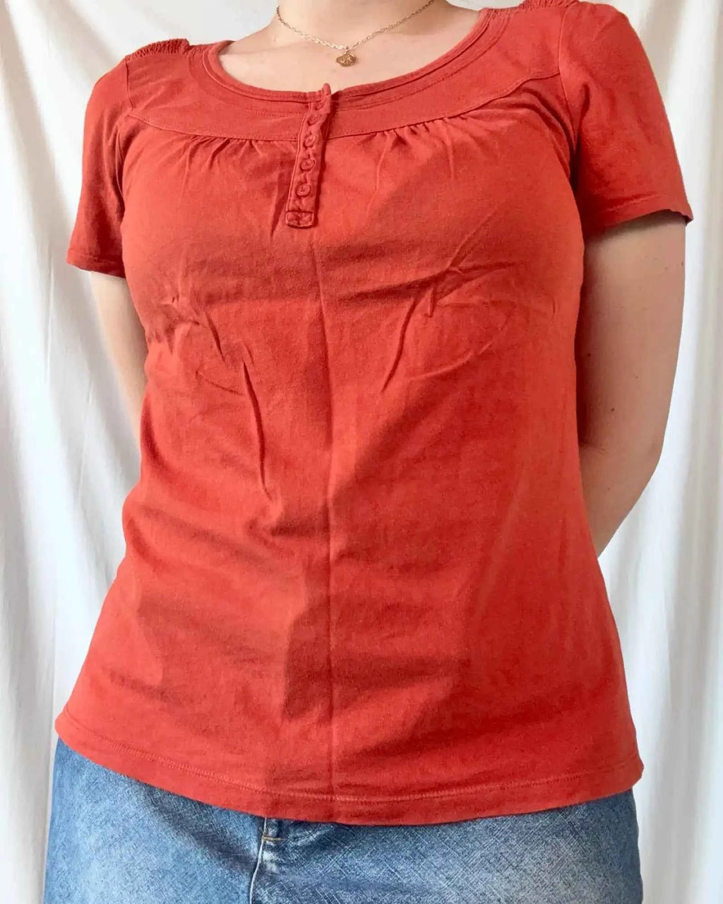 Orange Baby Doll Top