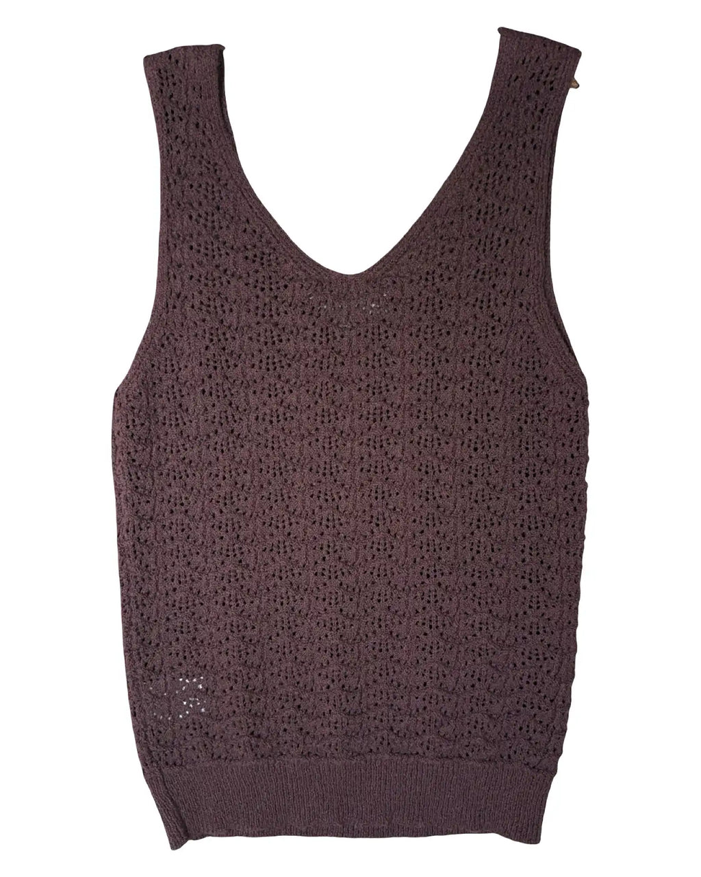Brown Crochet Style Singlet