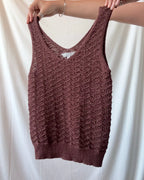 Brown Crochet Style Singlet
