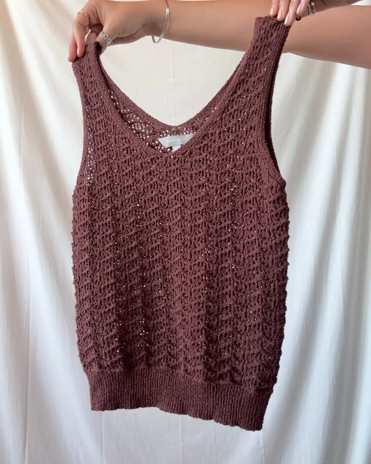 Brown Crochet Style Singlet