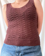 Brown Crochet Style Singlet