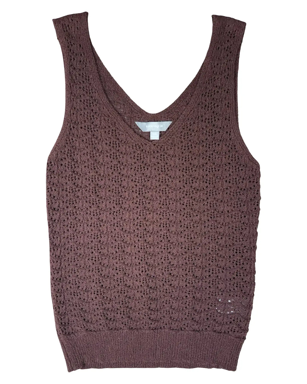 Brown Crochet Style Singlet