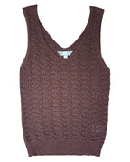 Brown Crochet Style Singlet