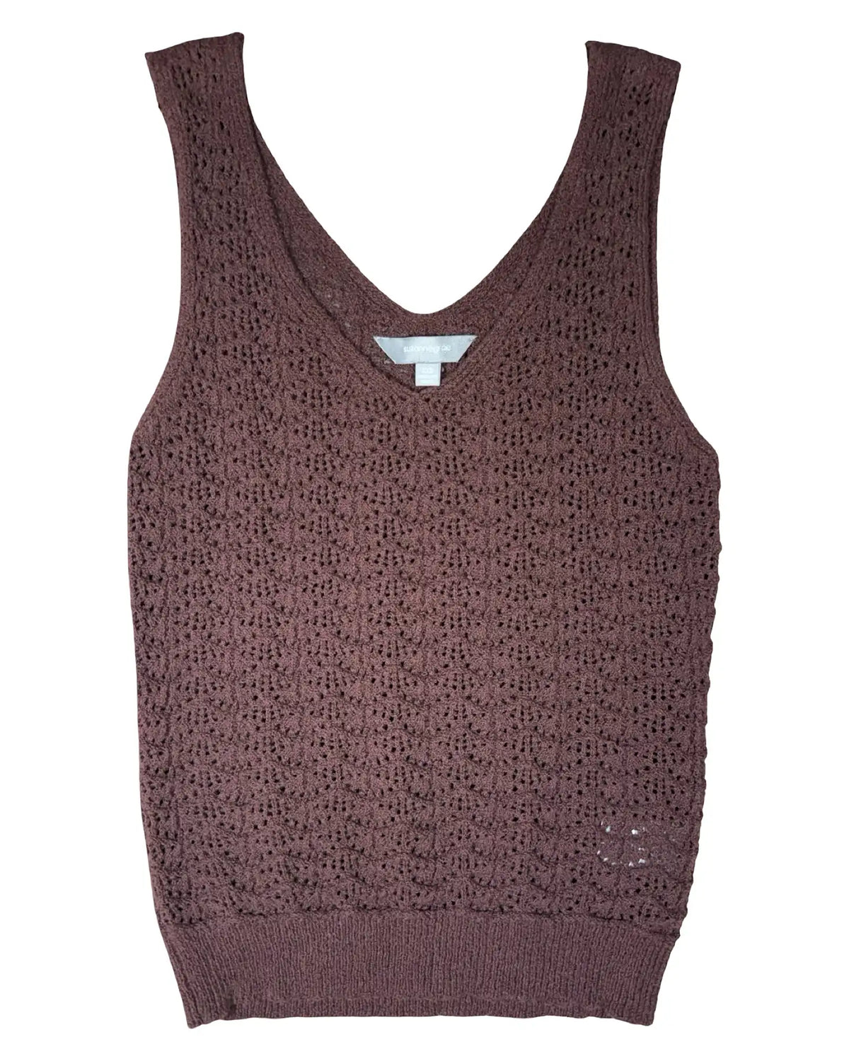 Brown Crochet Style Singlet