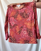 Pink Mesh Patterned Top