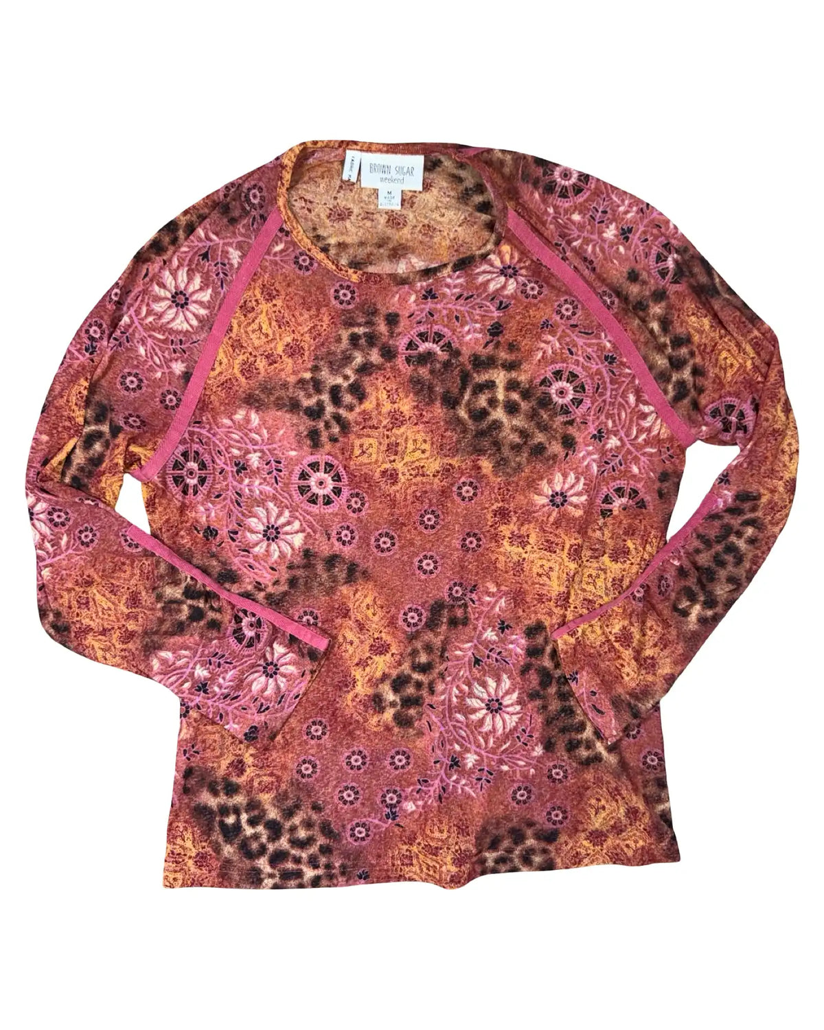 Pink Mesh Patterned Top
