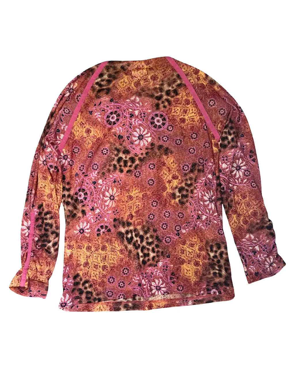 Pink Mesh Patterned Top
