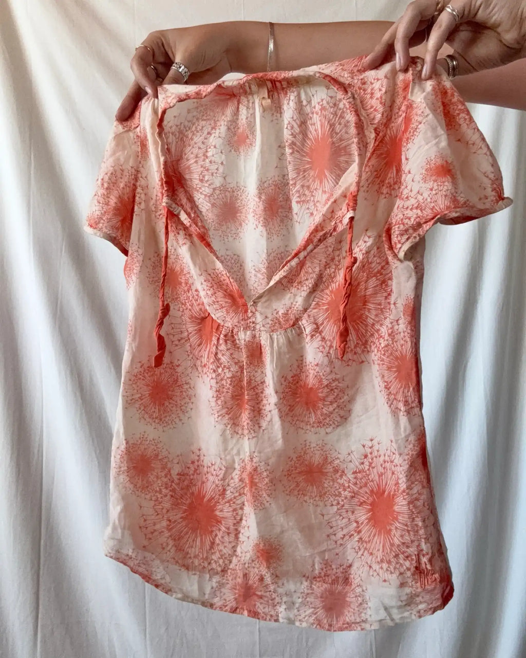 Orange Flowy Lightweight Top