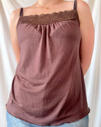 Brown Lace Singlet Top