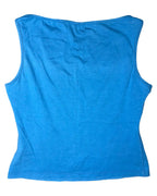 Blue Boat Neck Top