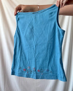 Blue Boat Neck Top
