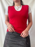 Red 90s Vest | Est. Size 10-12 - Zip Vintage