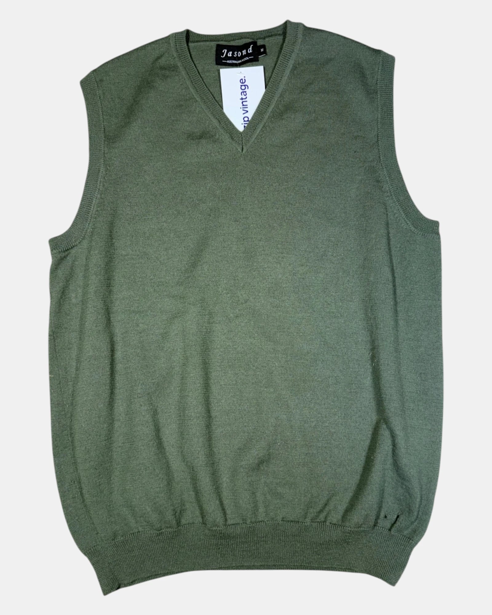 Pure Australian Wool Green Knit Vest | Size M