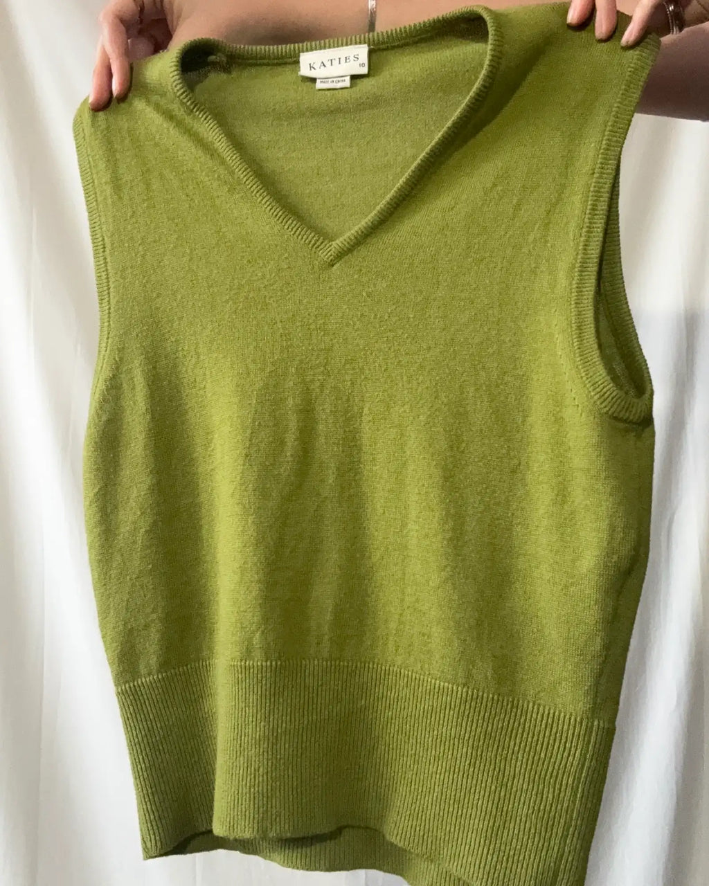Green Knit 90s Style Vest