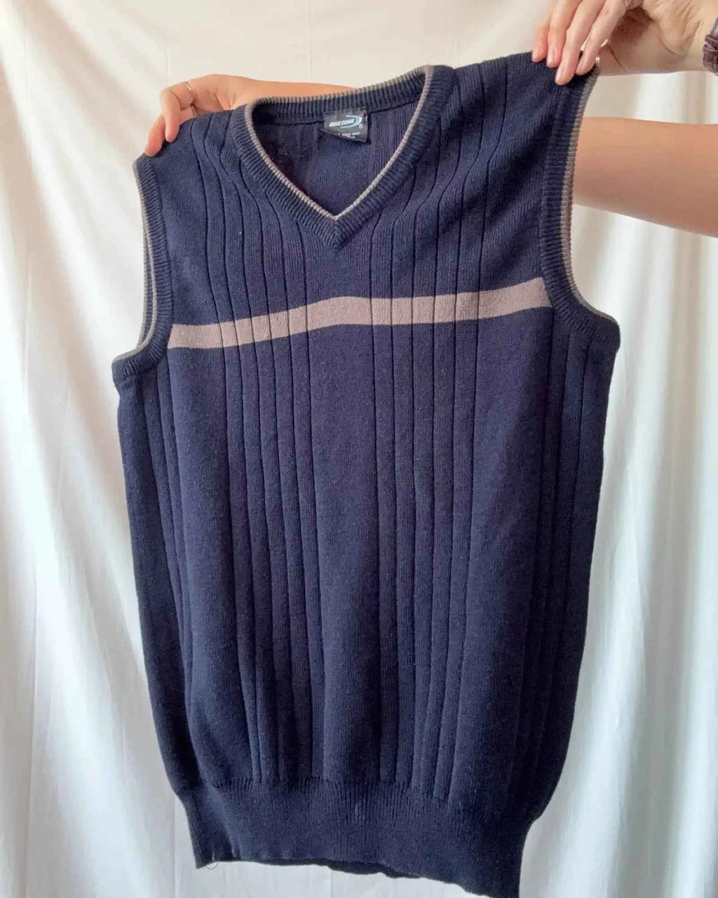 Blue and Brown Knit Vest