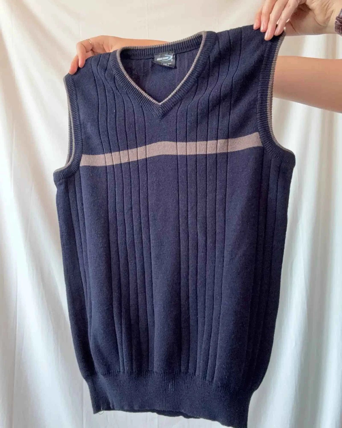 Blue and Brown Knit Vest