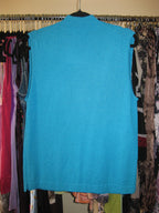 Blue 70s style turtleneck top size L