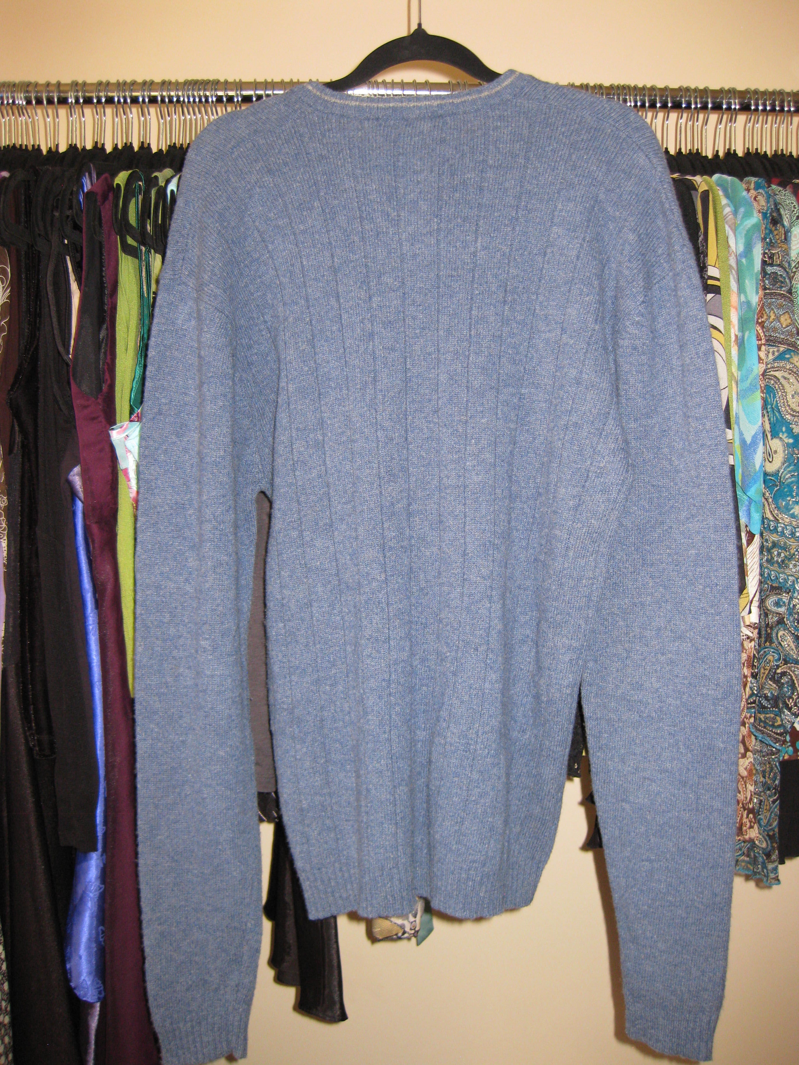 Wool jumper in blue and grey size XL