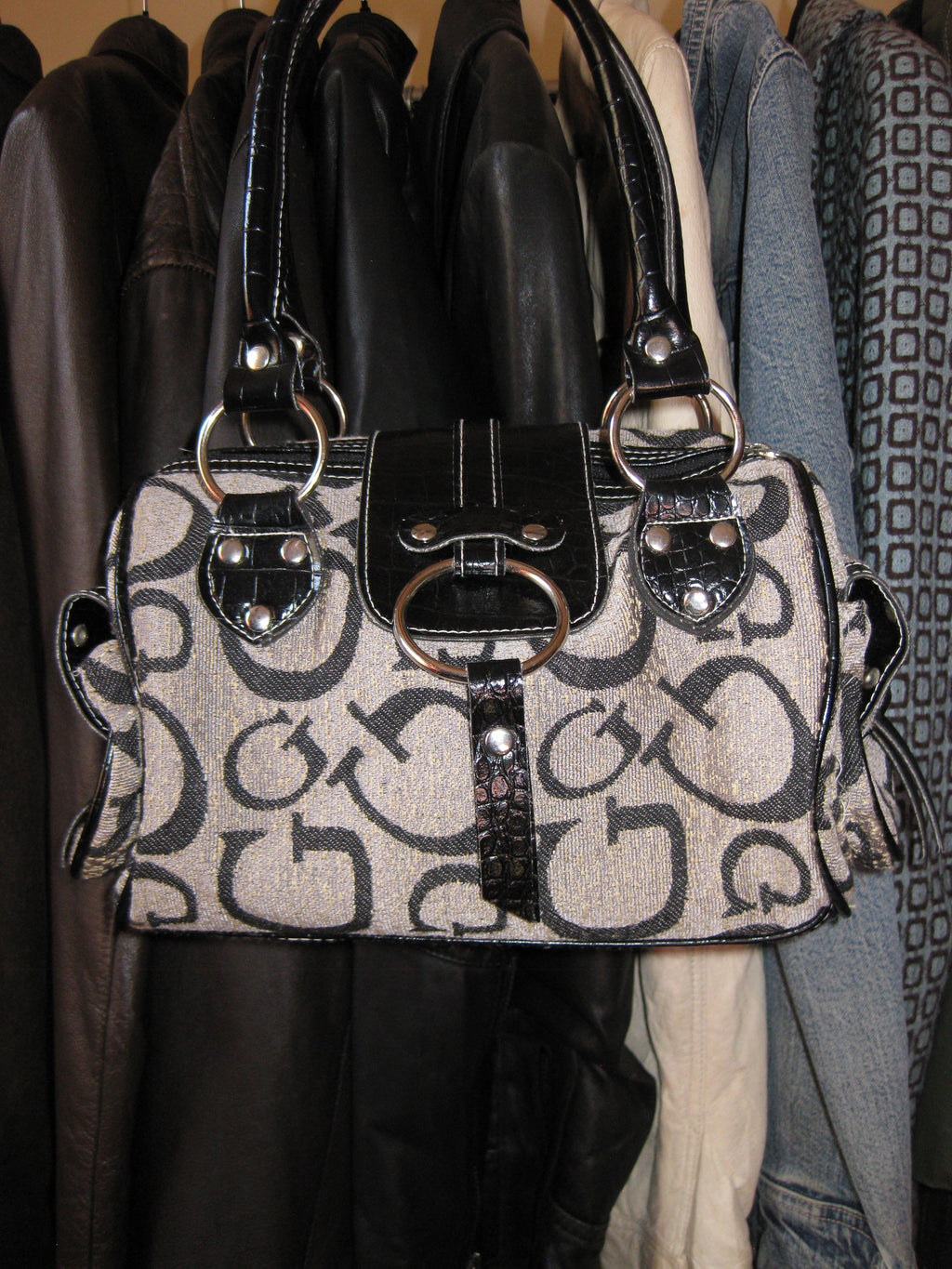 Vintage Guess style black and brown bag