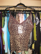 Brown leopard print cami top size S