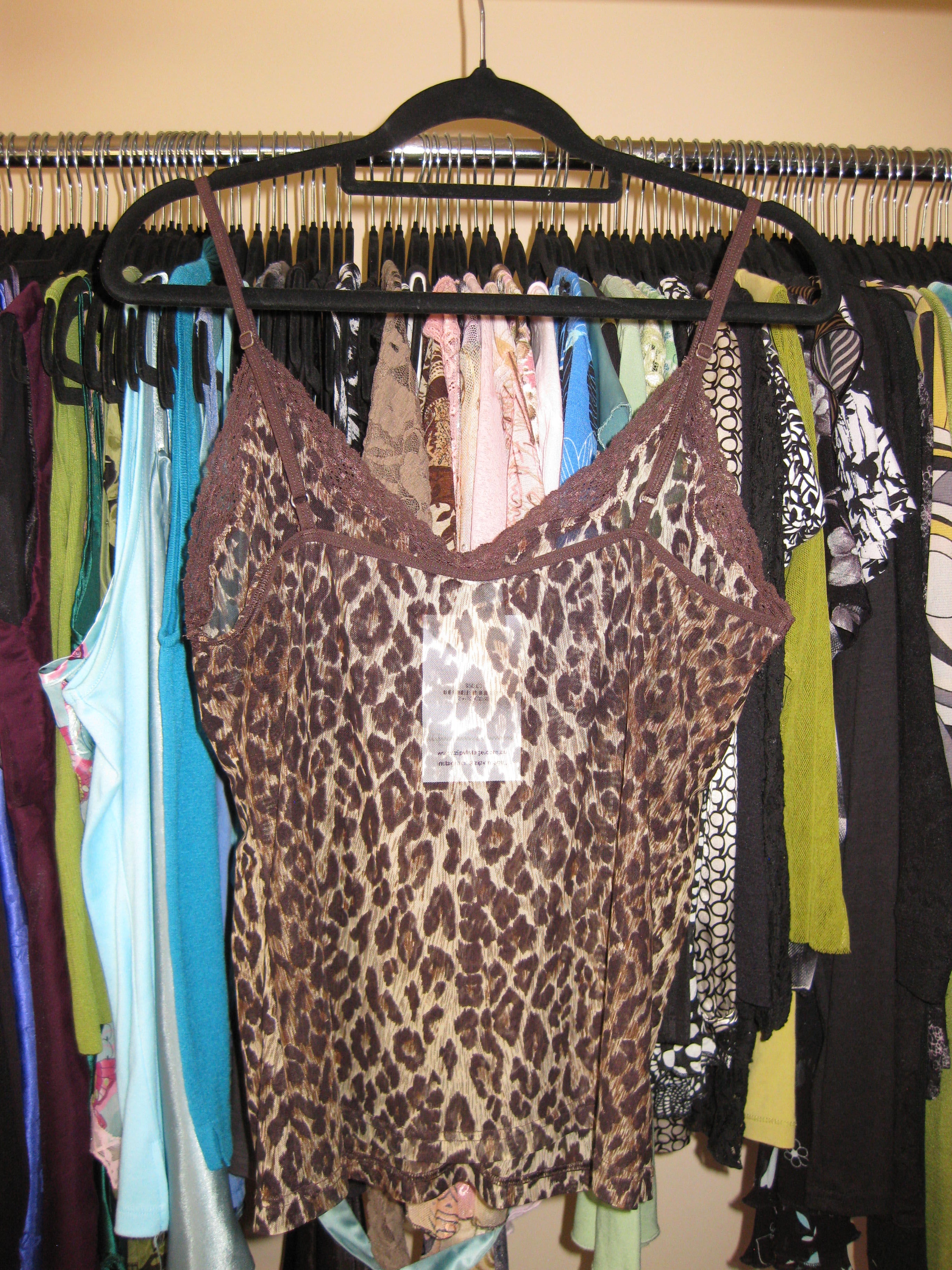 Brown leopard print cami top size S