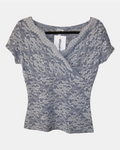 Blue Lace Wrap Top | Size 10 - Zip Vintage