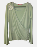 Light Green Mesh Wrap Top | Size XL - Zip Vintage