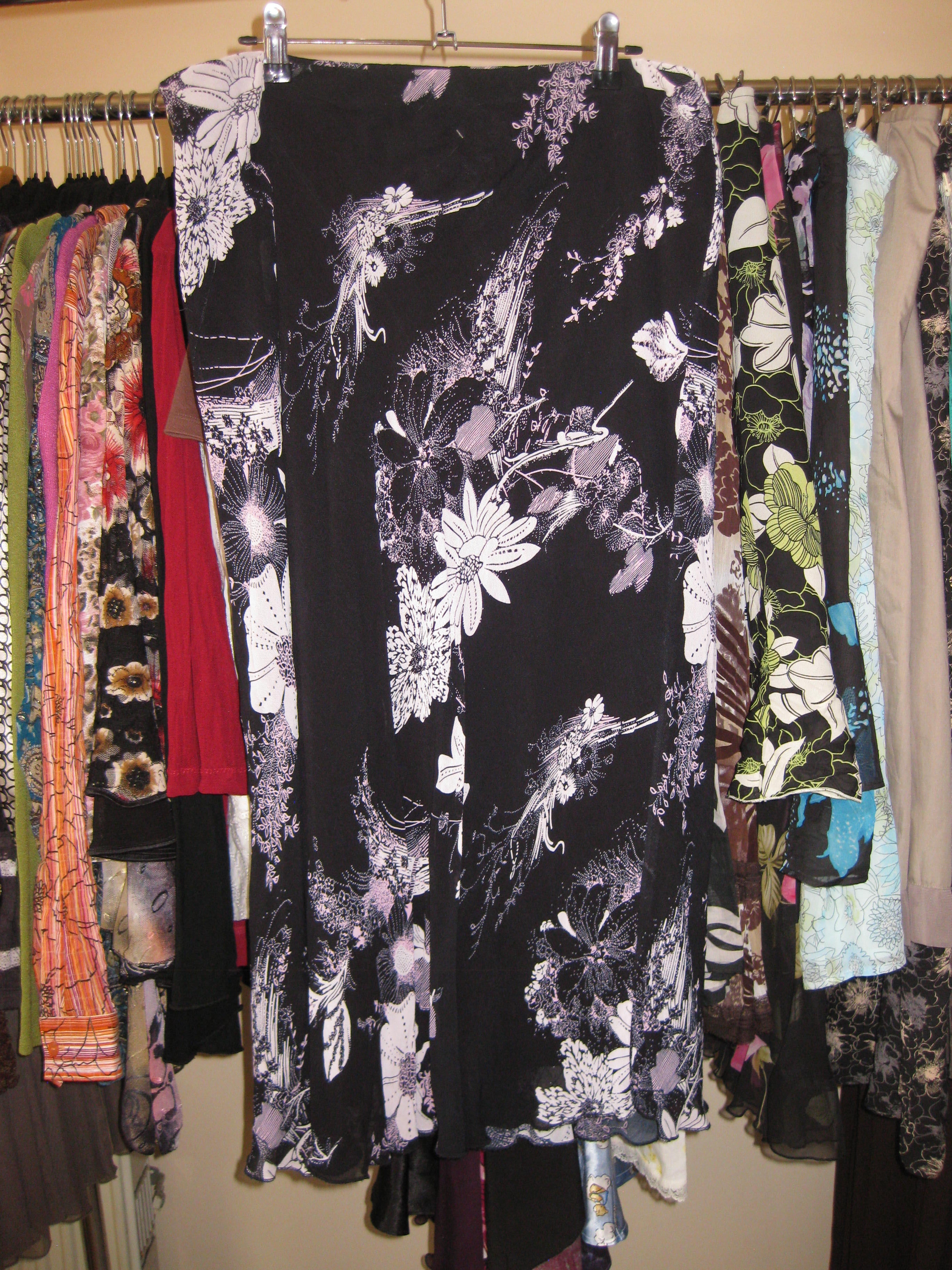 Black and pink Harry Potter themed floral maxi skirt size 14