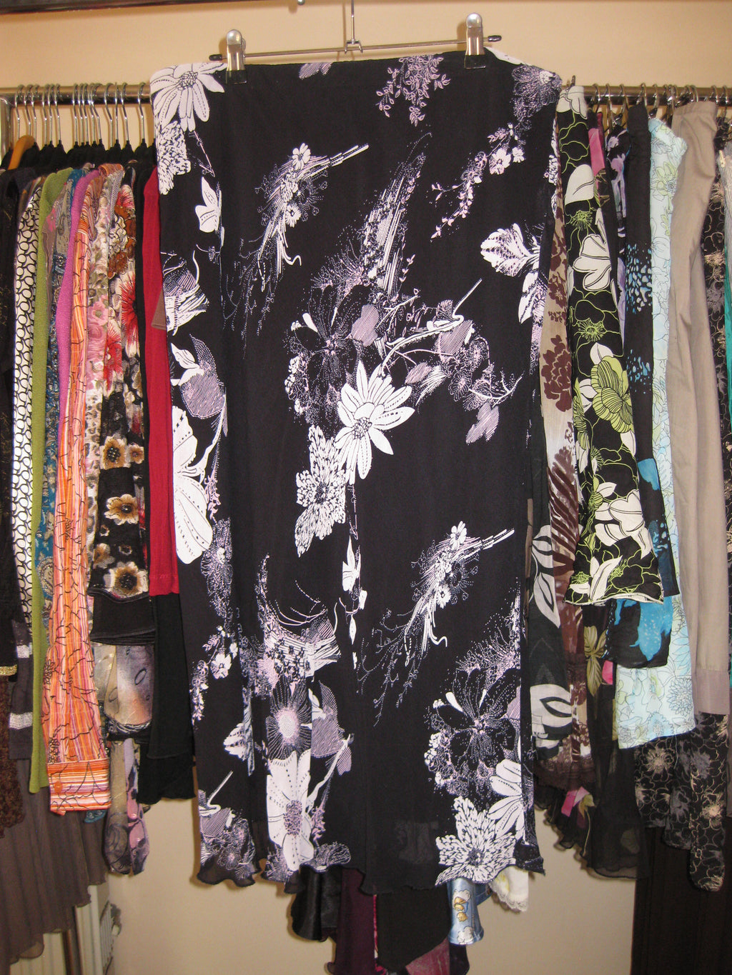 Harry Potter black and pink floral maxi skirt size 14