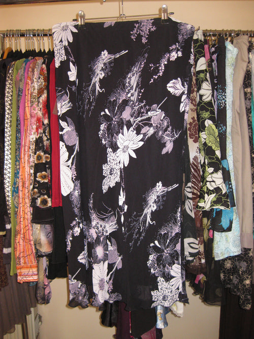 Harry Potter black and pink floral maxi skirt size 14