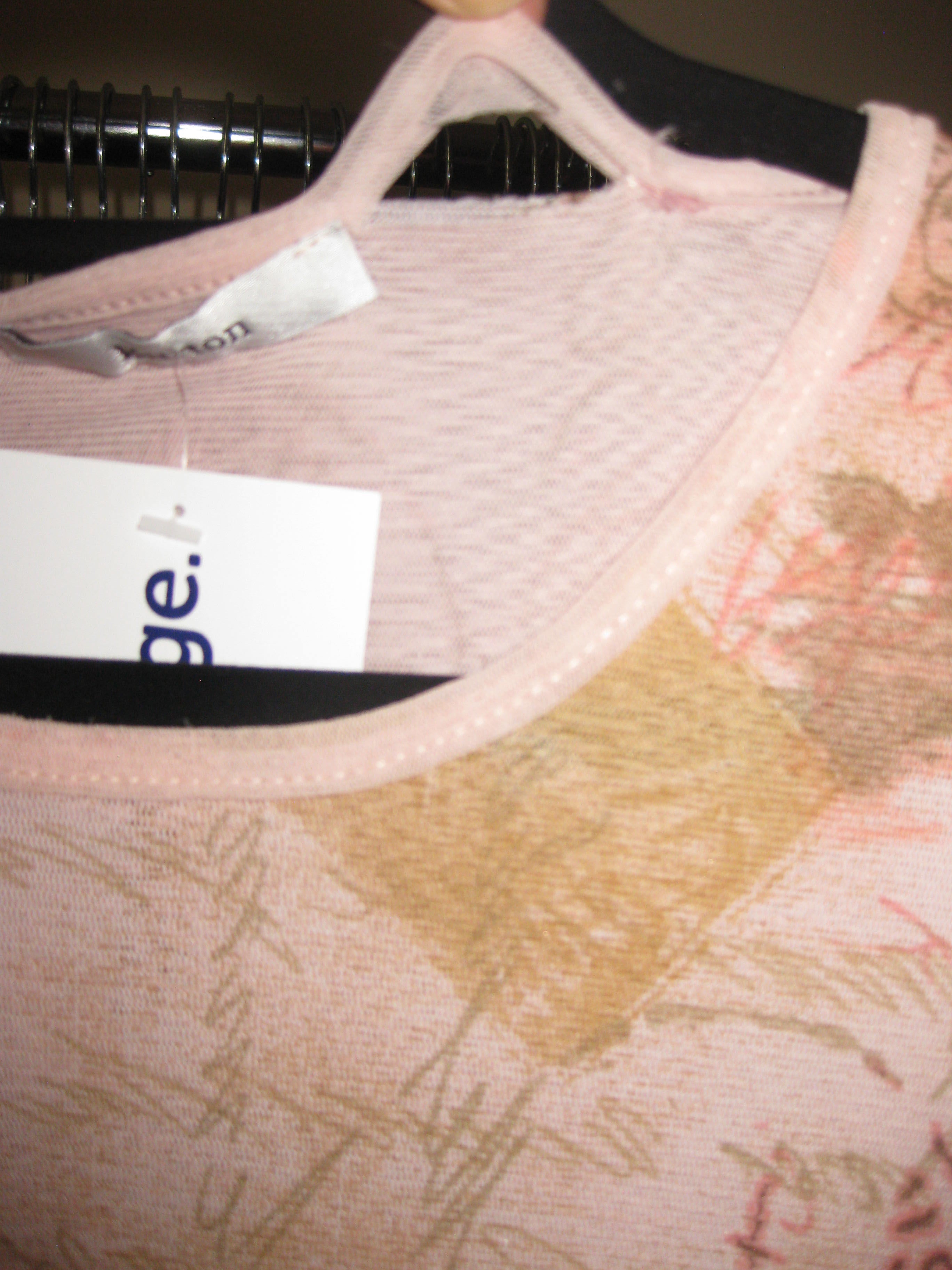 Mesh graphic top in pink, vintage style