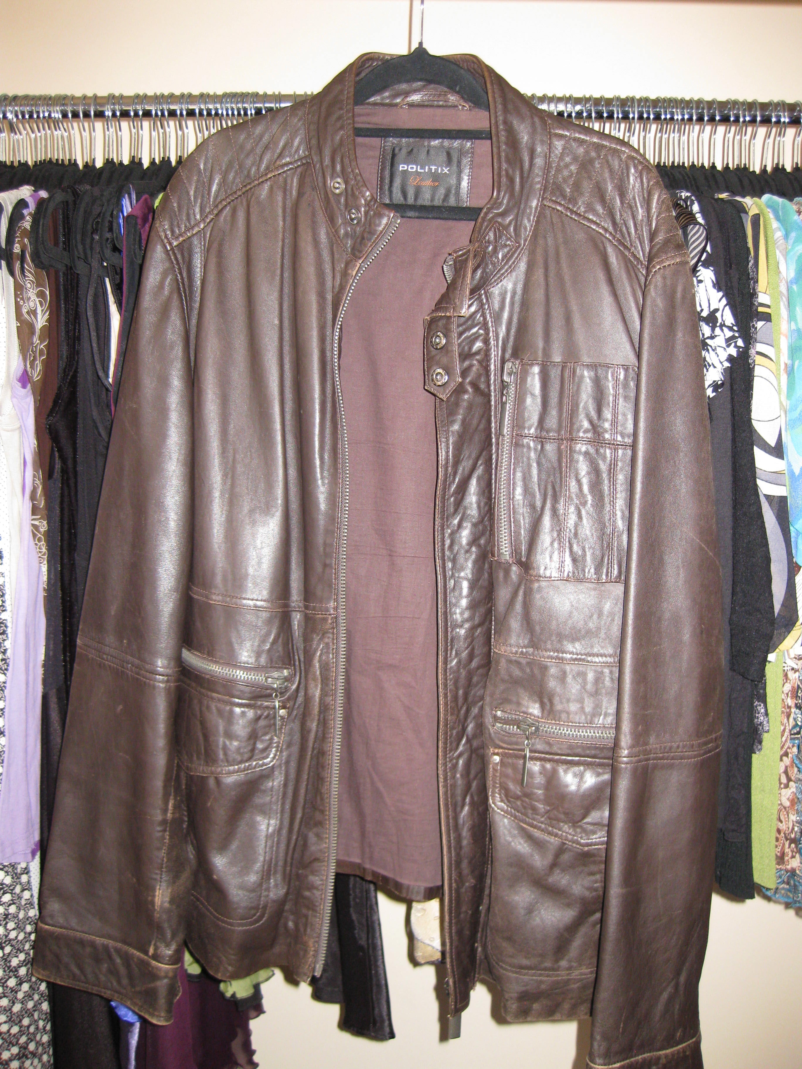 Vintage dark brown motorcycle jacket size 2XL