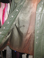 Green leather jacket vintage S