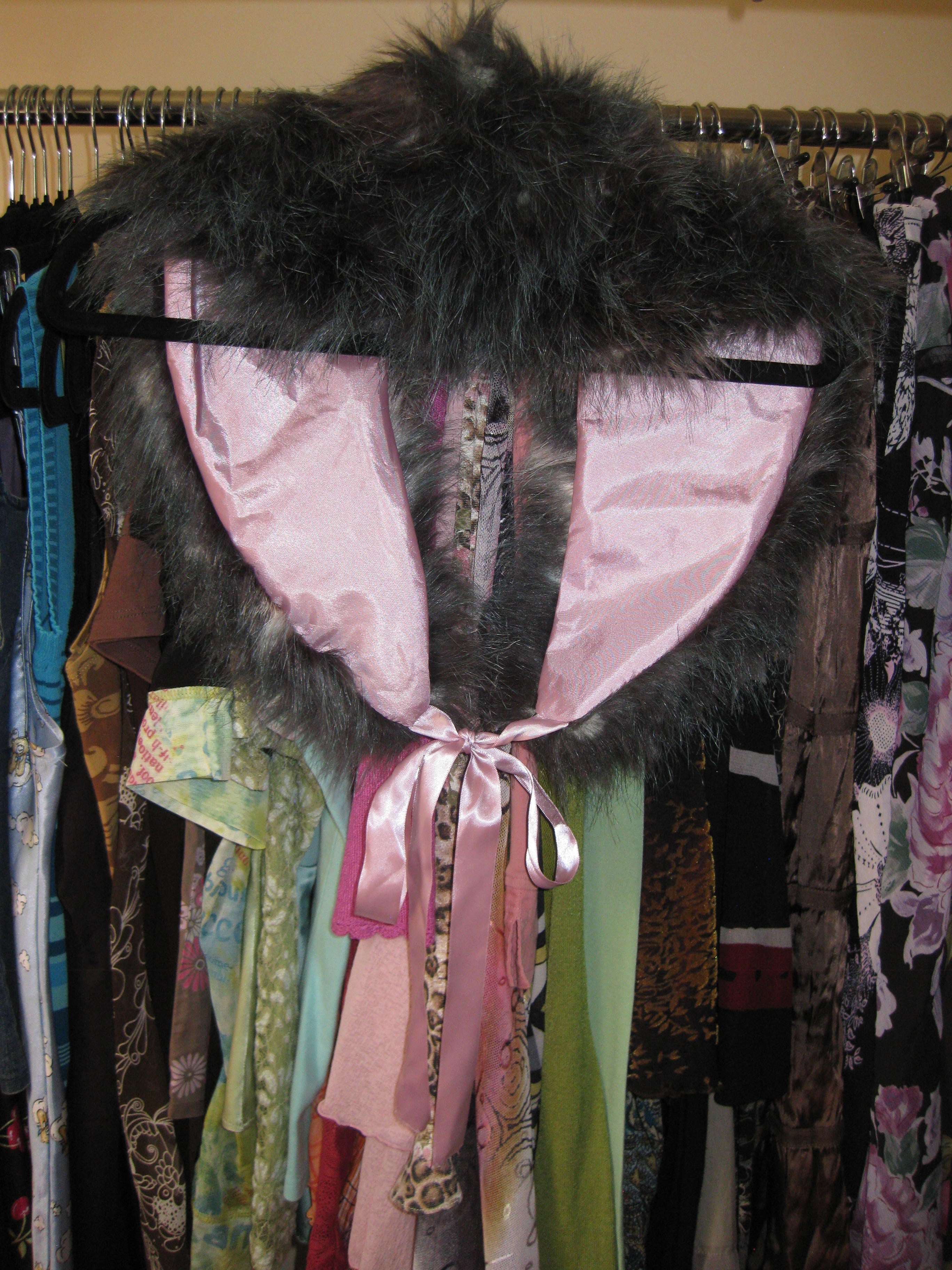 Pink and grey vintage shawl