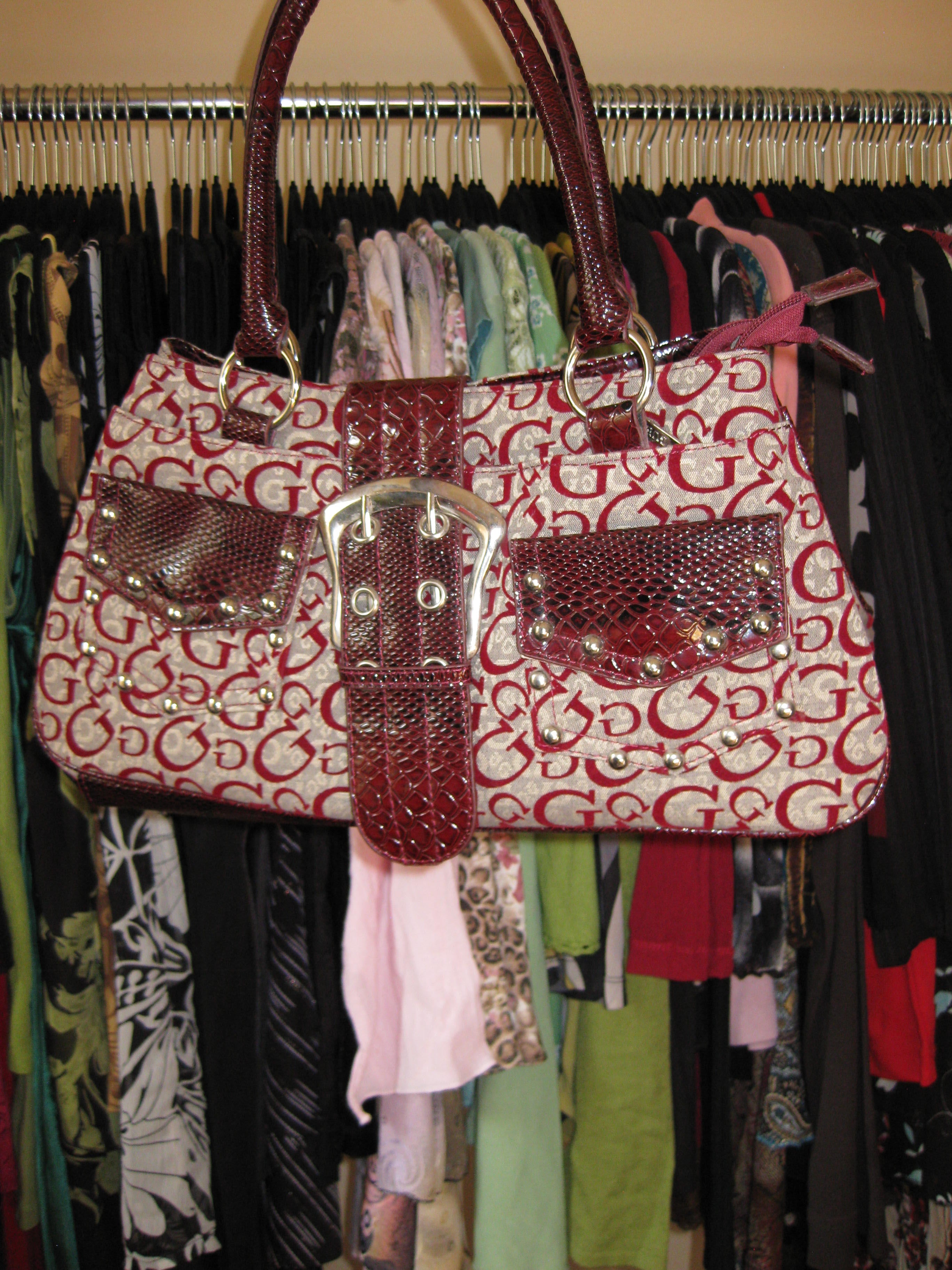 vintage red bootleg guess bag