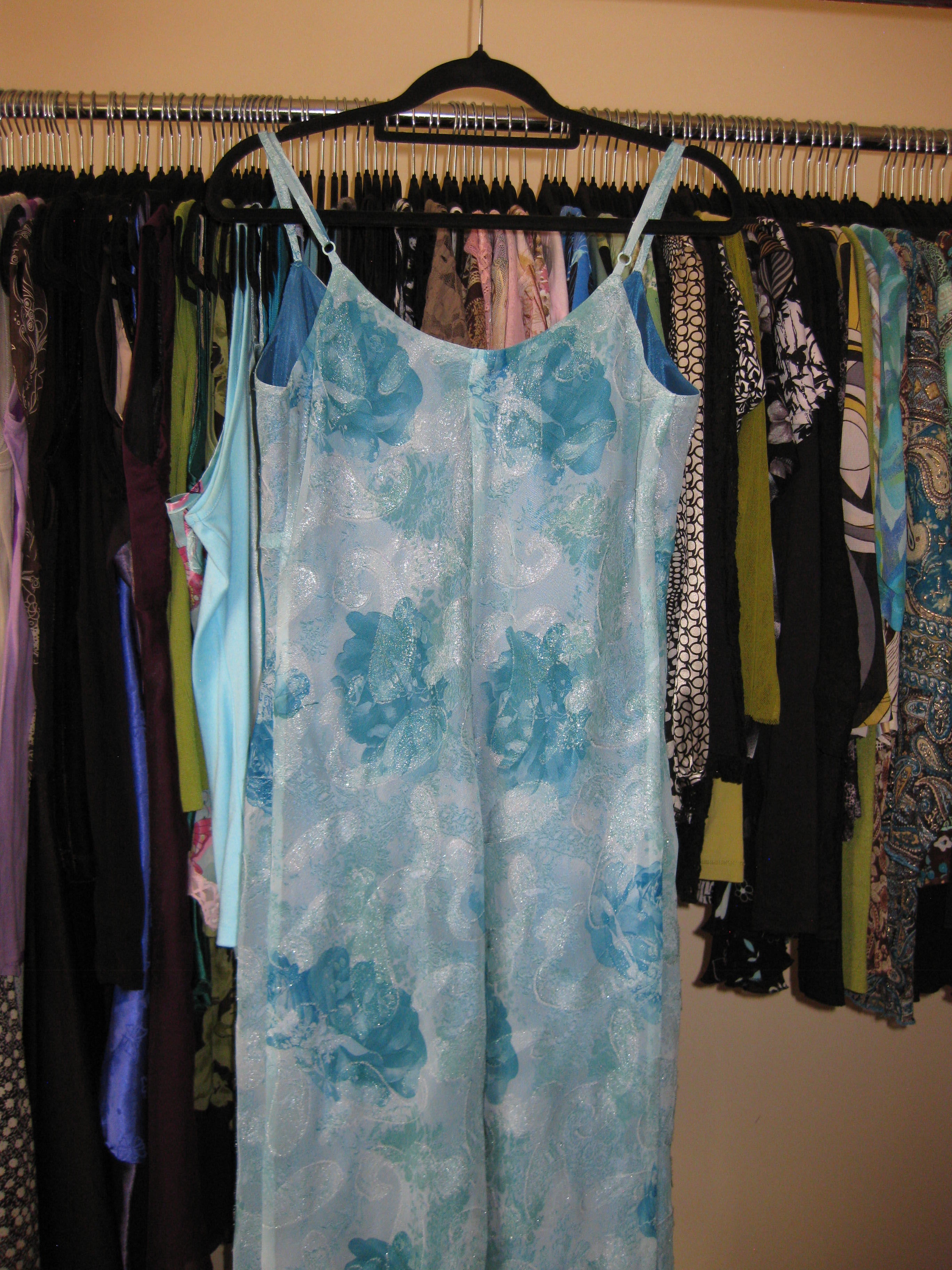 Y2K blue and green fairycore dress