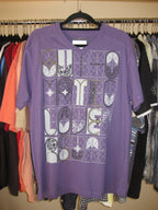 Y2K purple graphic T-shirt, size L
